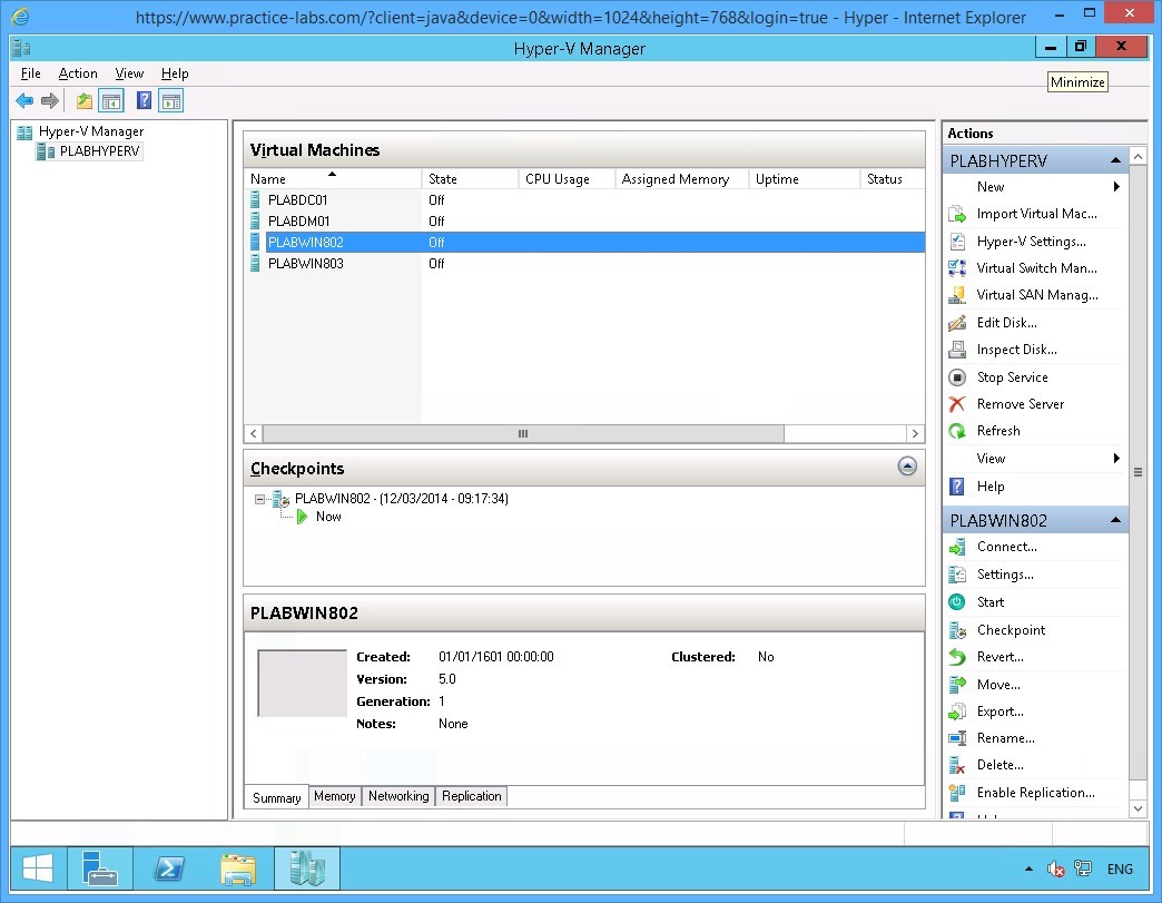 Figure 1.8 Screenshot of the device PLABHYPERV